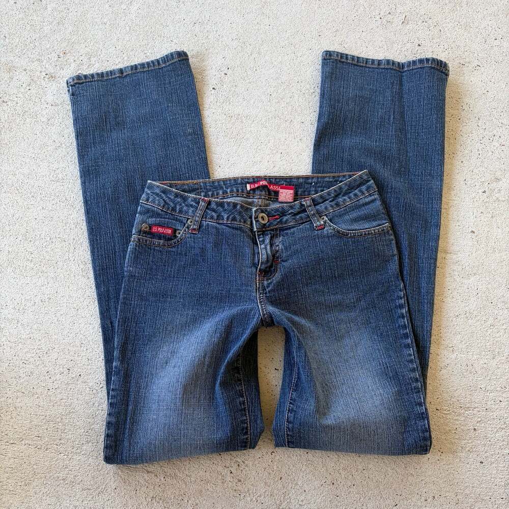 Vintage U.S. Polo Assn. Mid Rise Bootcut Flare Jeans Blue Denim